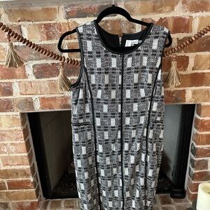 Calvin Klein Black and White Patterned Mini Dress